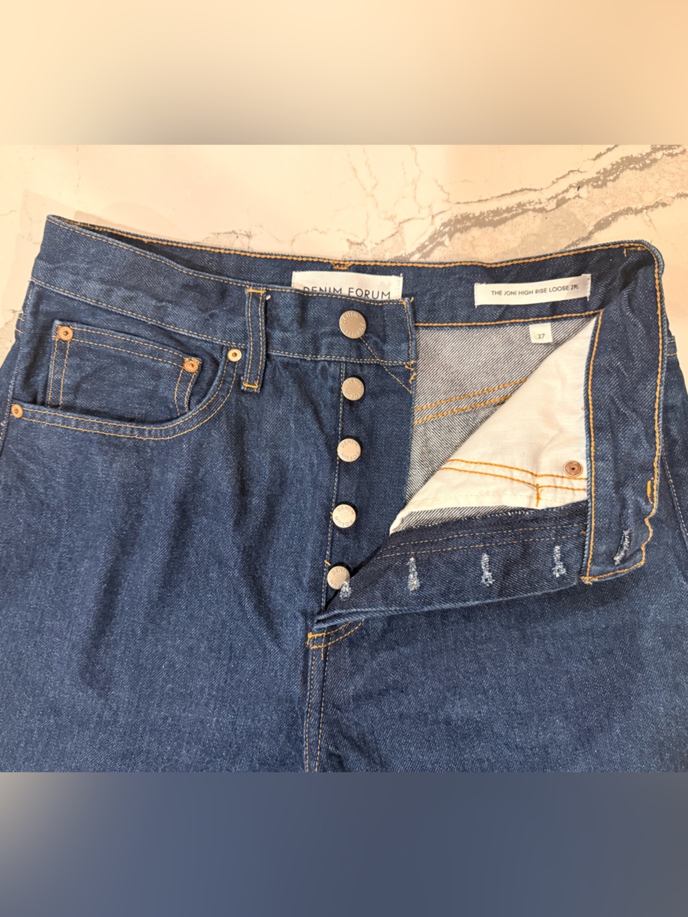 EUC size 27 Joni High-Rise Loose Denim Forum Jeans in Dark Blue - Picture 11 of 13